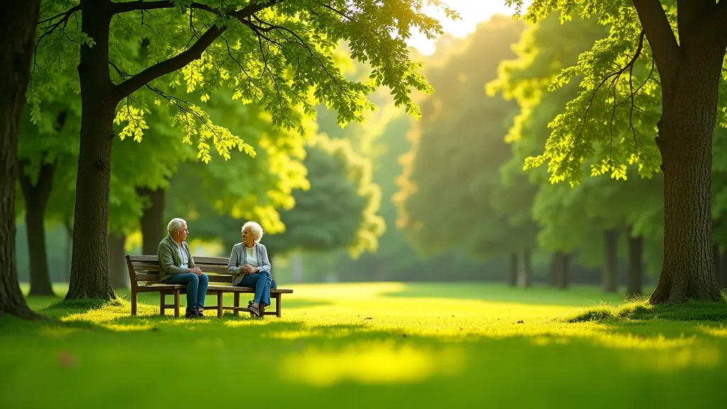 Skaisti seniori ņem daļu atpūtas aktivitātēs parka vidū