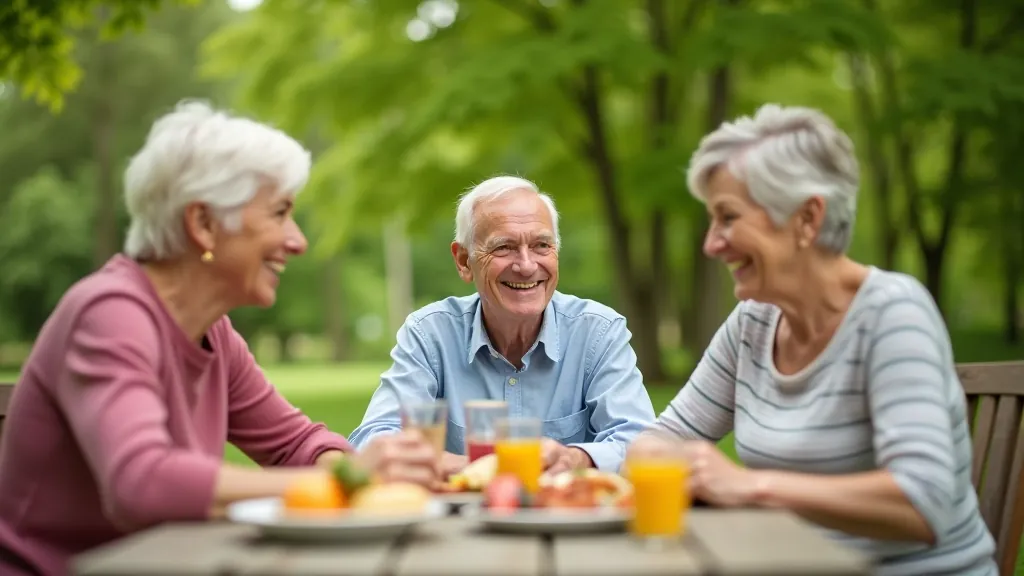 Senioru grupa pieturējusies piknikam dabā